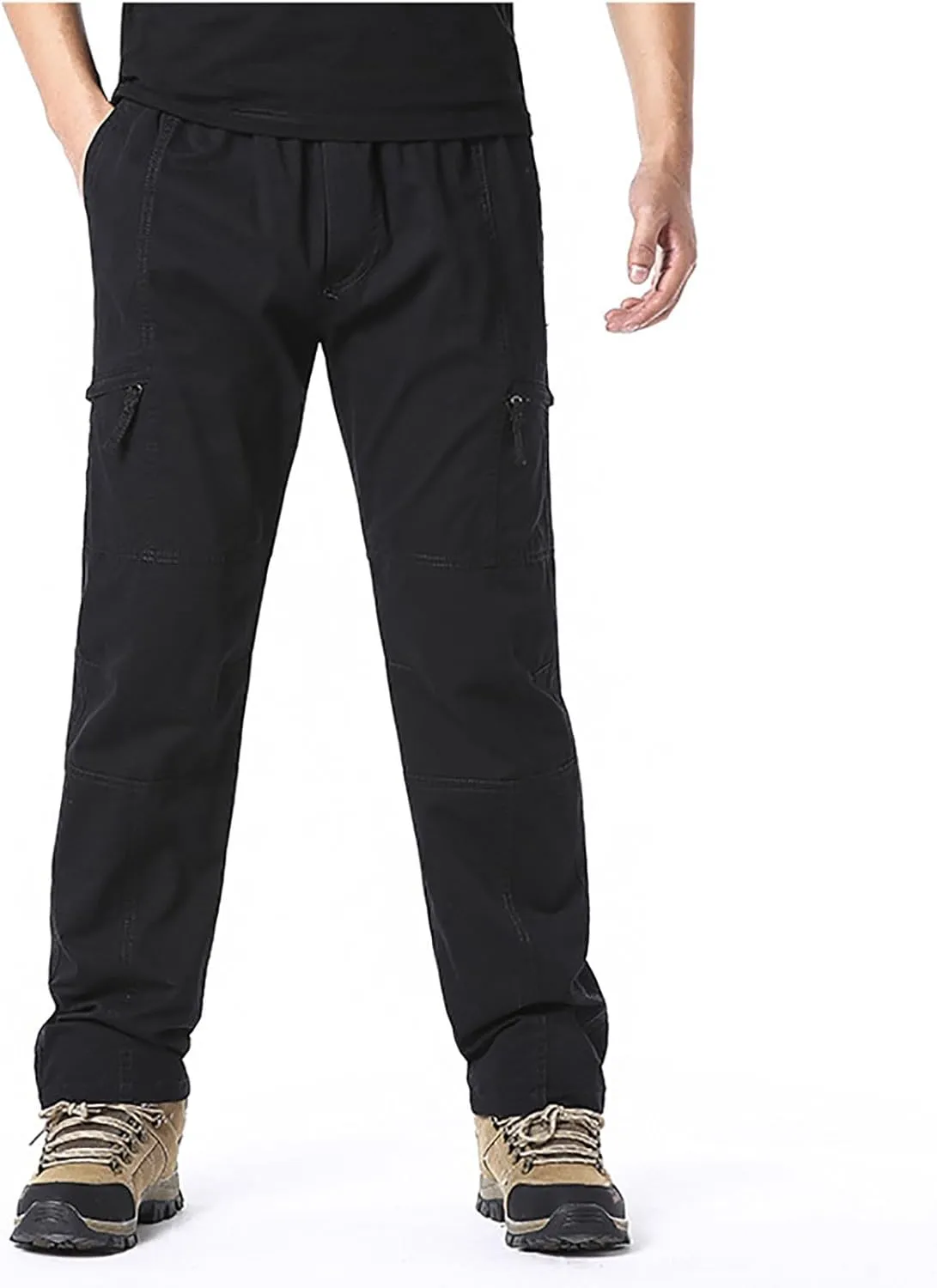 Mens Pants Casual Mencomfy Cargo Pants Relaxed Fit Straight Leg Outdoor Work Athletic Workout Joggers with Pocket