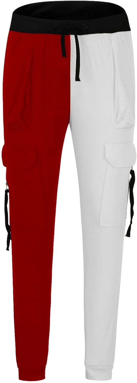 Mens Pants Drawstring Color Block Fashion Sports Joggers for Men Athletic Trendy 2025 Taperd Pants with Pocket