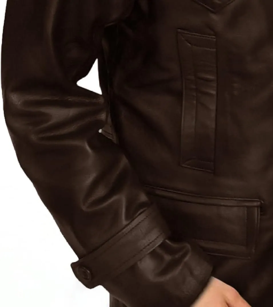 Mens Retro Designer Classic Real Leather Winter Jackets And Coats