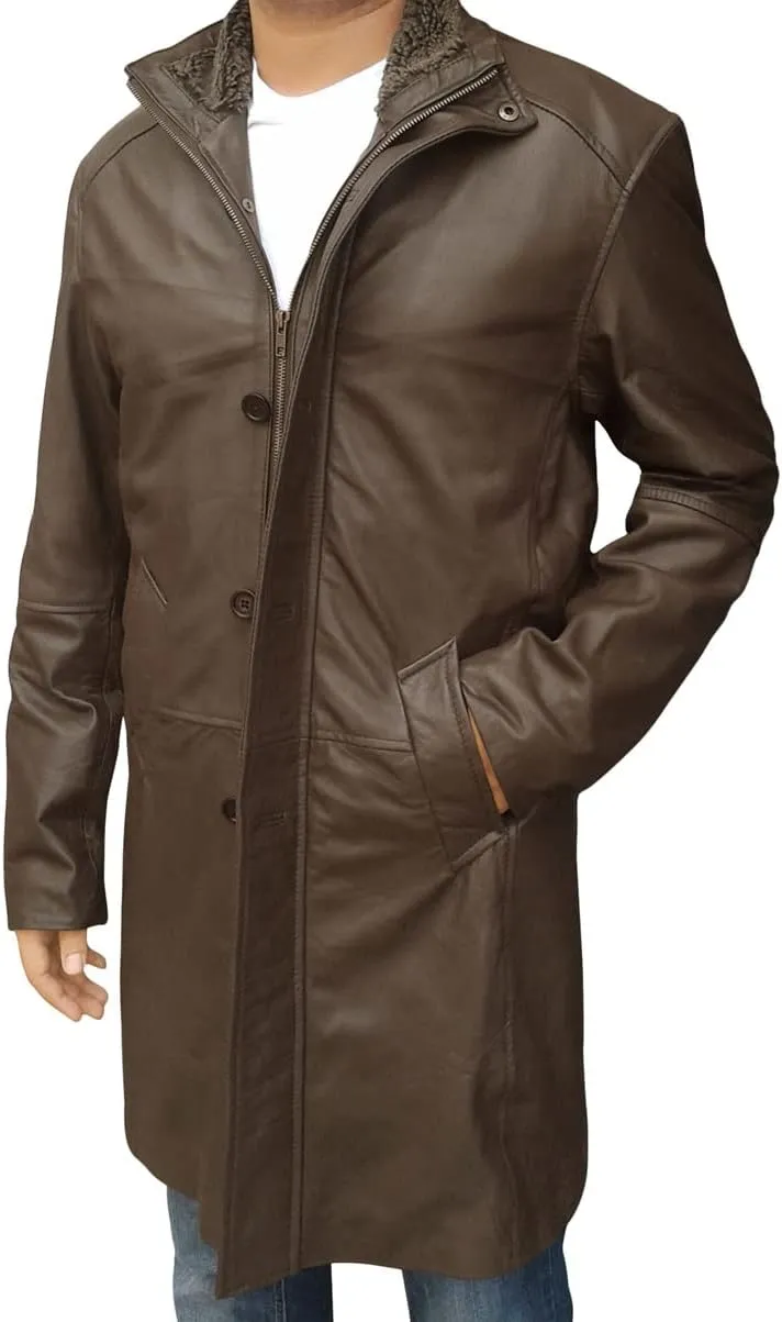 Mens Retro Designer Classic Real Leather Winter Jackets And Coats