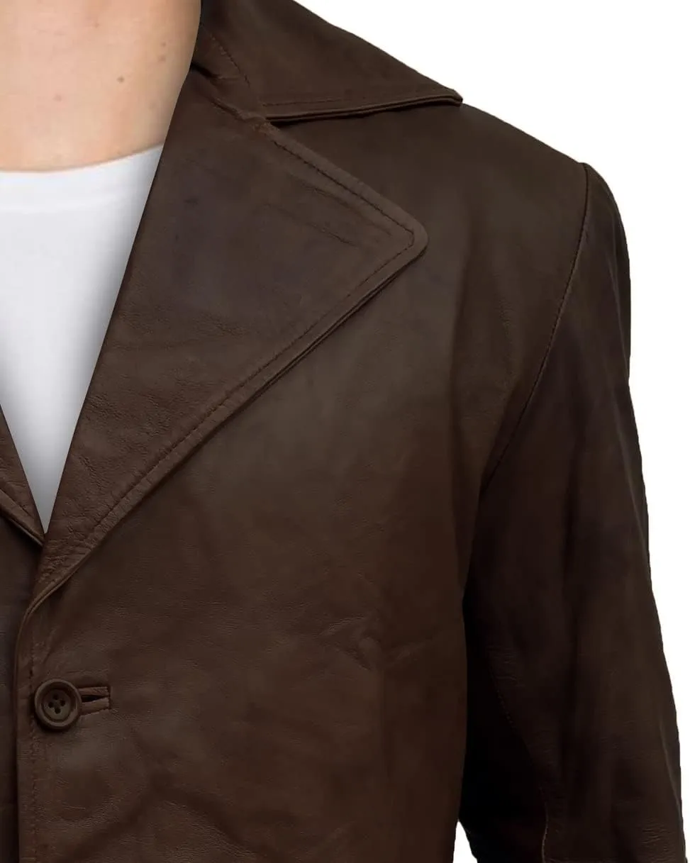 Mens Retro Designer Classic Real Leather Winter Jackets And Coats