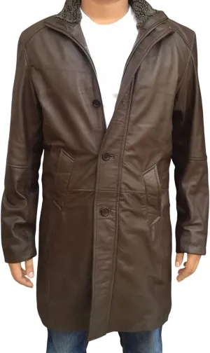Mens Retro Designer Classic Real Leather Winter Jackets And Coats