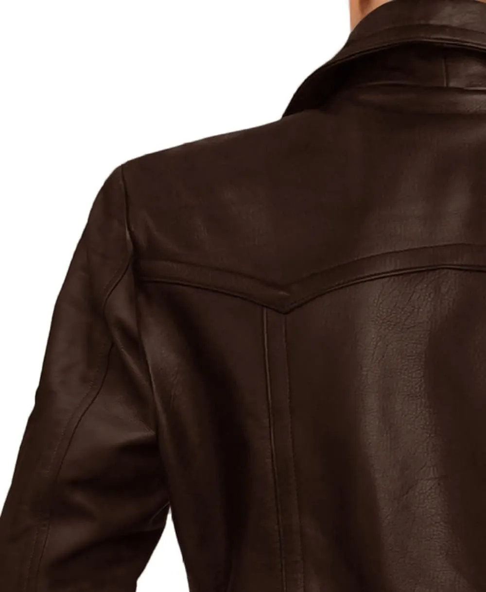 Mens Retro Designer Classic Real Leather Winter Jackets And Coats