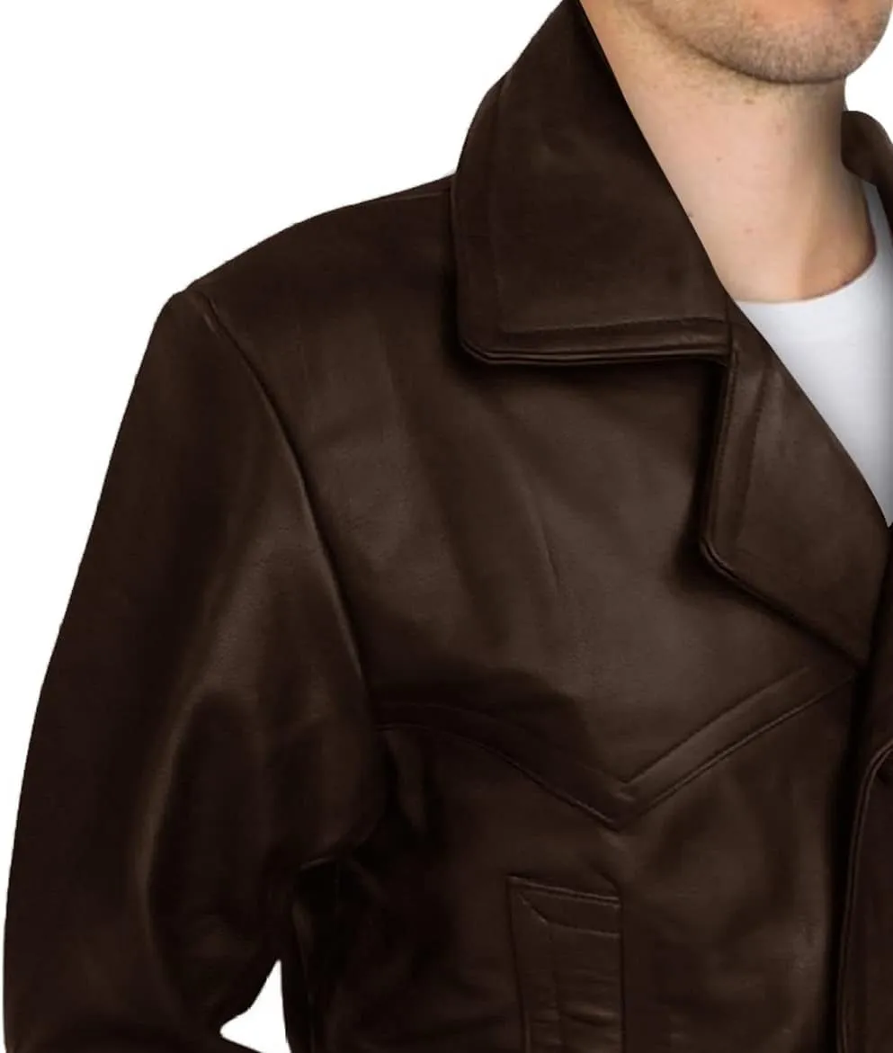 Mens Retro Designer Classic Real Leather Winter Jackets And Coats