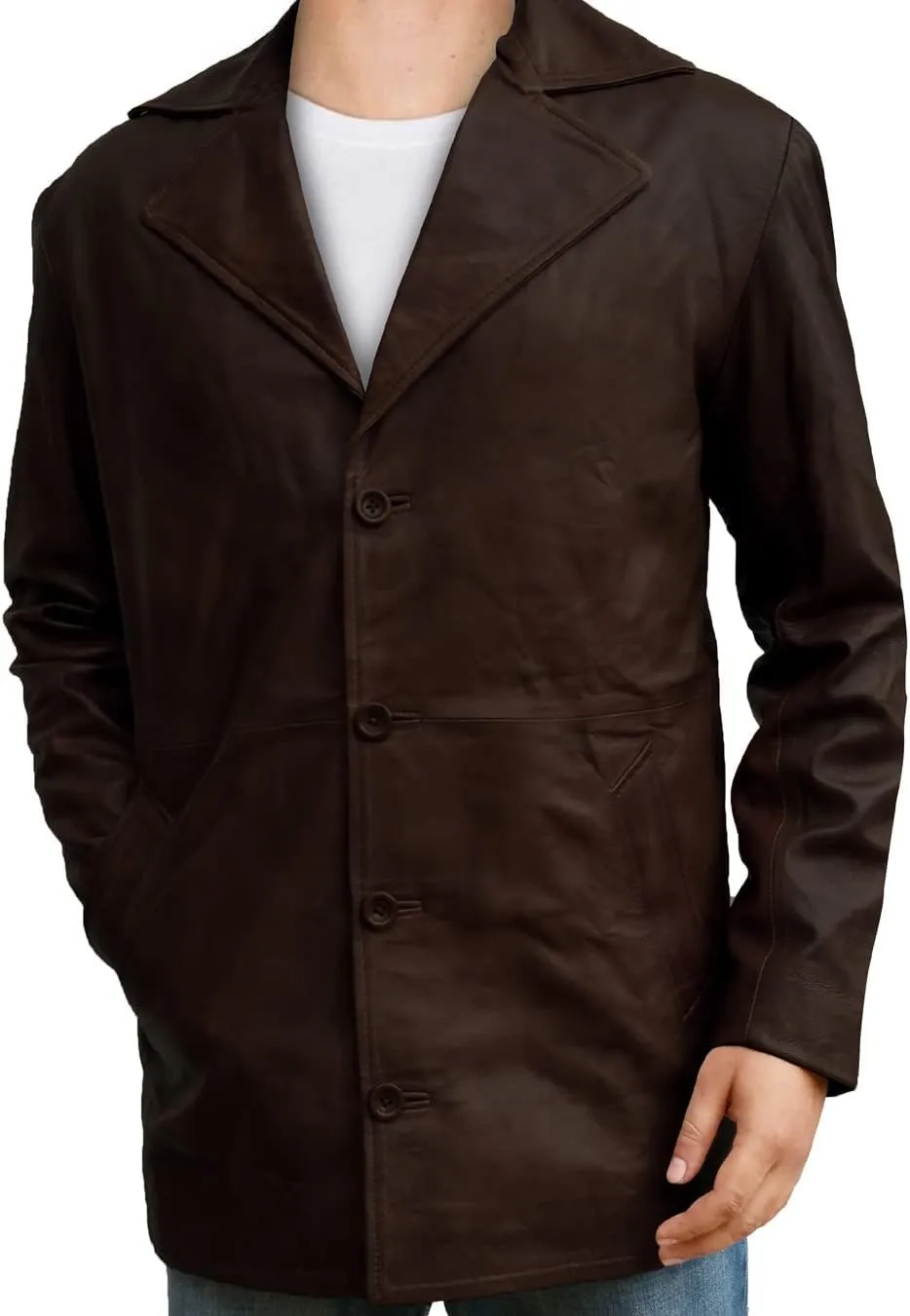 Mens Retro Designer Classic Real Leather Winter Jackets And Coats