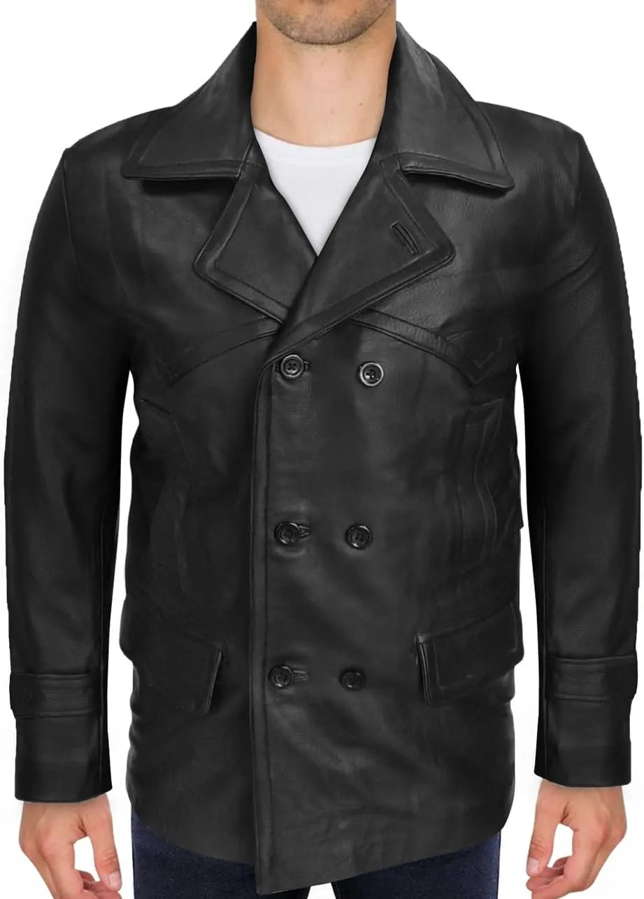 Mens Retro Designer Classic Real Leather Winter Jackets And Coats