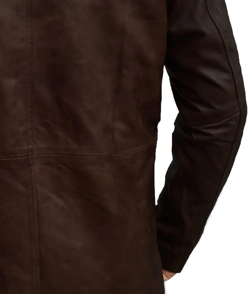 Mens Retro Designer Classic Real Leather Winter Jackets And Coats