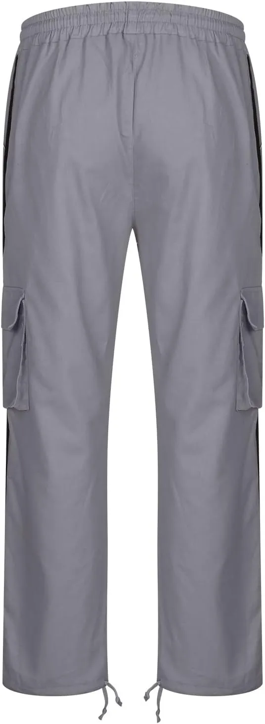Mens Sports Cargo Pants Patchwork Trendy 2025 Work Pants for Men Casual Straight Leg Relaxed Fit Trousers with Pocket