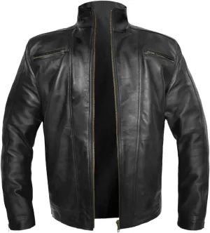 Men's Stylish Faux Leather Motorbike Bomber Biker Vintage Style Jacket #530-FL