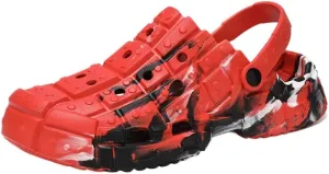 Men's Trendy Color Block Hollow-Out Clogs, Comfortable Non-Slip Casual Durable EVA Slippers for Men Outdoor Activities
