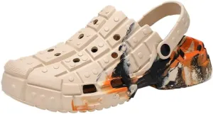 Men's Trendy Color Block Hollow-Out Clogs, Comfortable Non-Slip Casual Durable EVA Slippers for Men Outdoor Activities