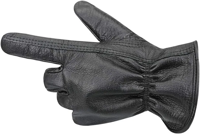 Men's Water Resistant Cowhide Leather Work Gloves for Construction,Gardening Gloves,Waterproof Mechanic Gloves