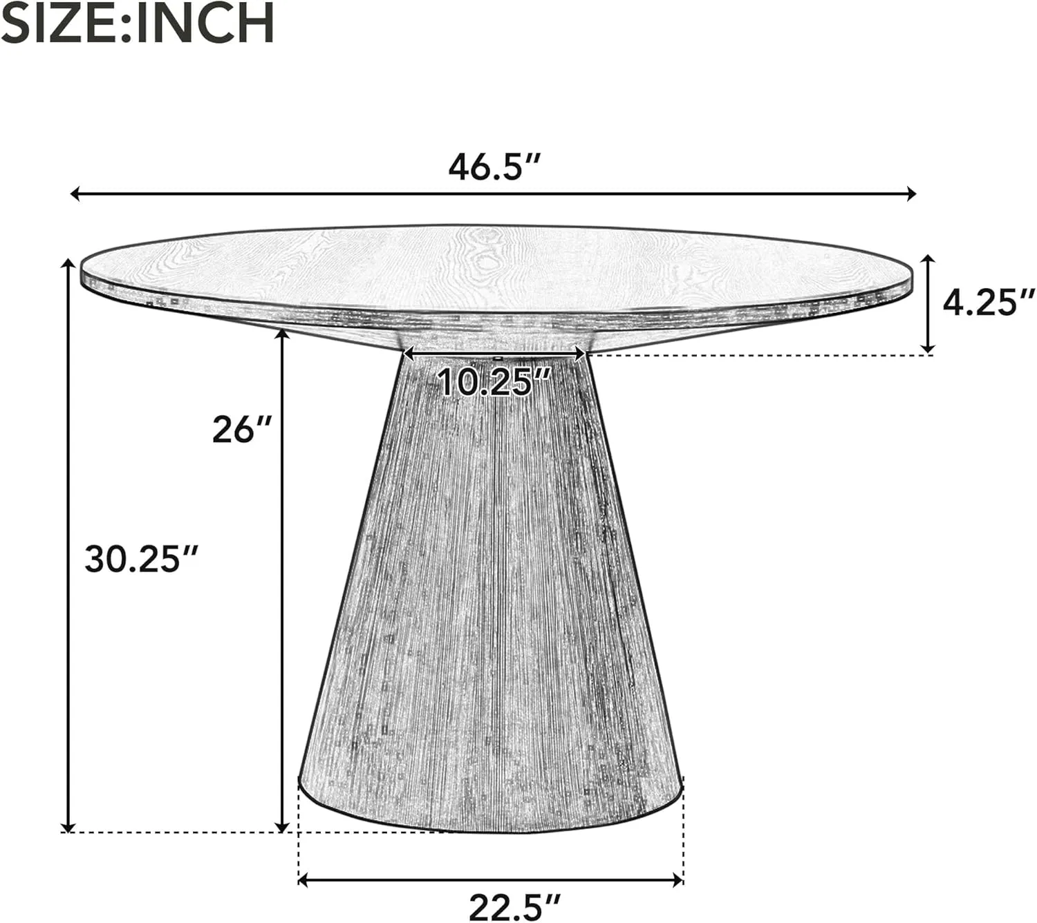 Merax Round Dining Table, Retro Style Wooden Round Dining Table, Kitchen Table for Kitchen Room, Living Room (White)