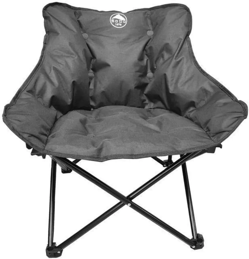Mezeye Padded Camping Chair, Beach Chair,Portable, Folding, Outdoor Camping Chair for Adults Men and Women with Storage Bag, 350 lb Weight Capacity (Black)