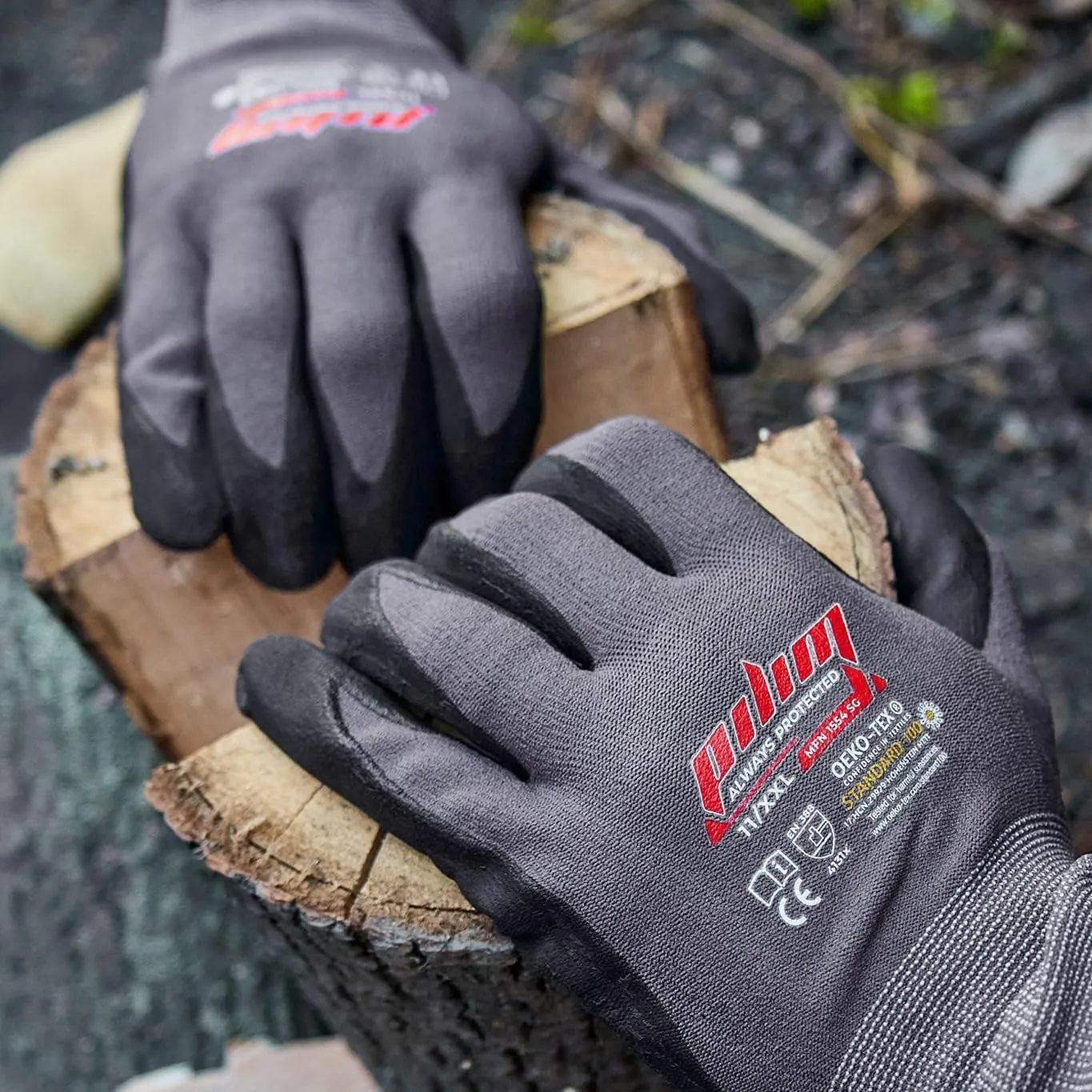 Microfoam Nitrile Safety Work Gloves - 3/6/12 pairs Heavy Duty Grip Gloves for Construction, Gardening, and Mechanics