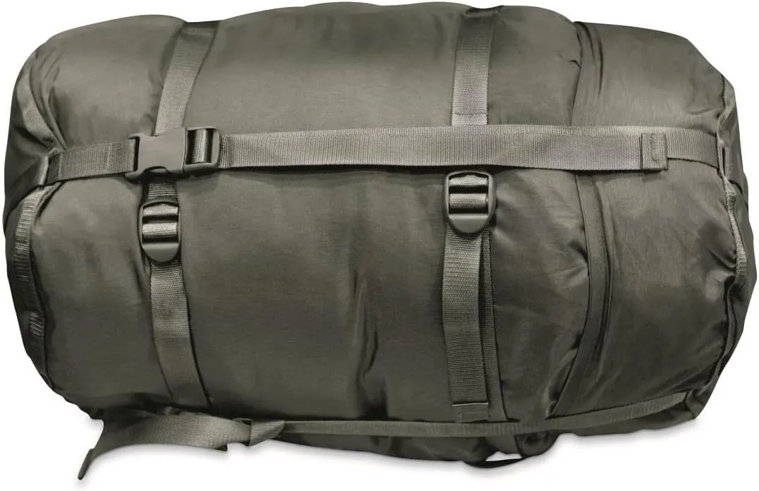Military Style Compression Sack for Sleeping Bag –Large Nylon Foliage - Waterproof Stuff Sack w/Drawstrings - Compression Sacks for Backpacking, Hiking, Sports & Travel