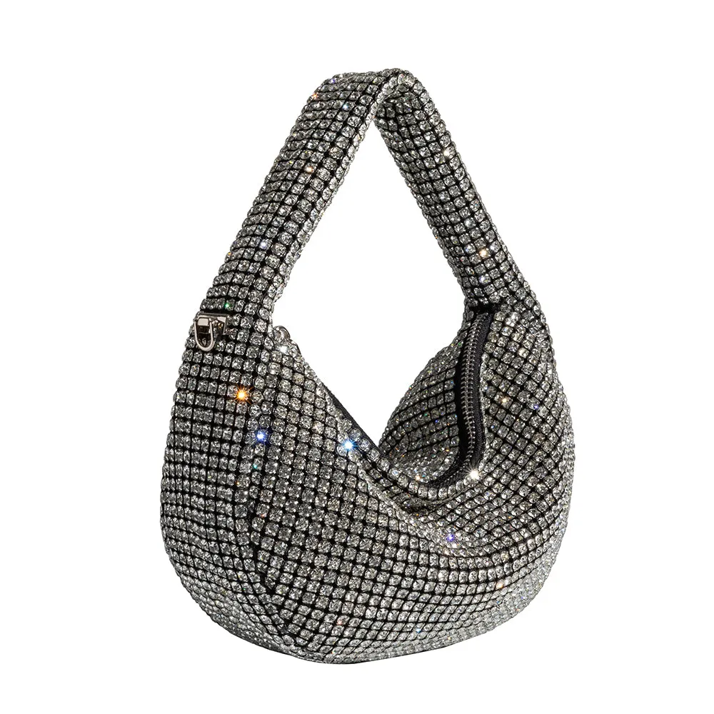 Milly Silver Crystal Crossbody Bag