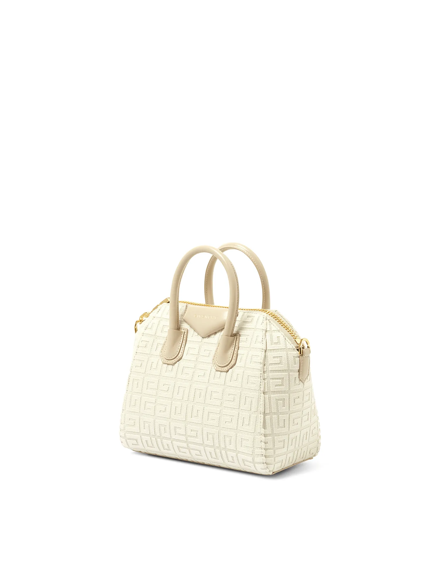 Mini Antigona Bag in Monogram Canvas in Natural Beige