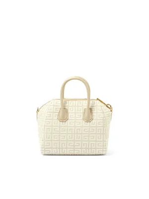 Mini Antigona Bag in Monogram Canvas in Natural Beige