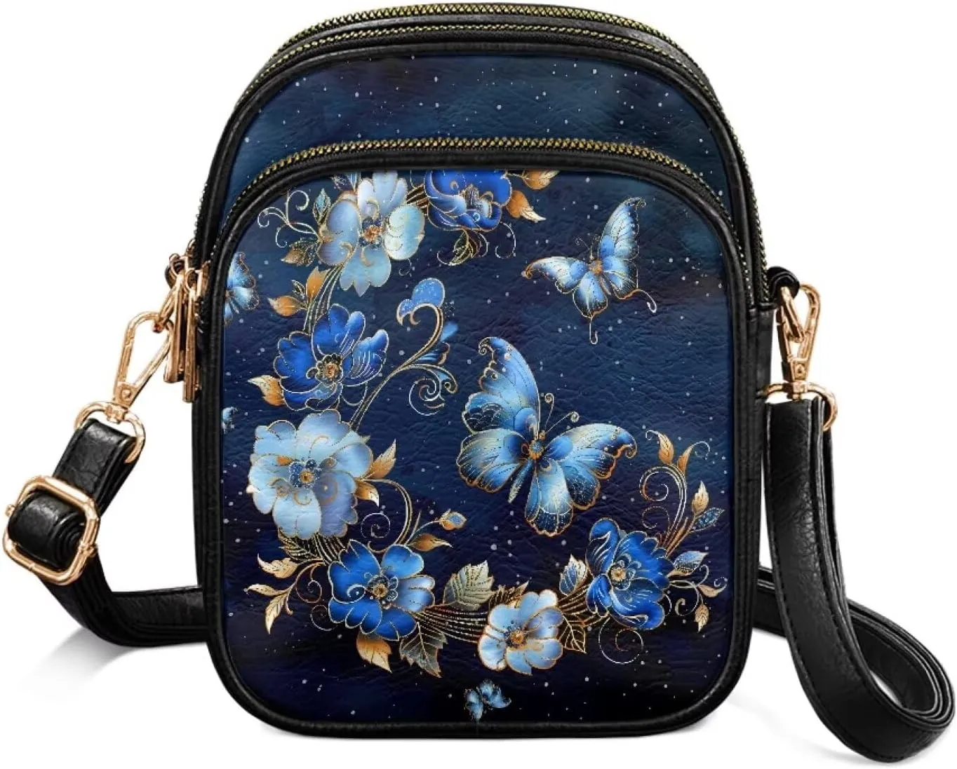 Mini Durable Womens Crossbody Bag with Zipper Pockets for Daily Use