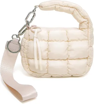Mini Quilted Wristlet Bag for Women, Puffer Handbags,Evening Bags,Charm Lipstick Bag,Cute bag Charm for Gift