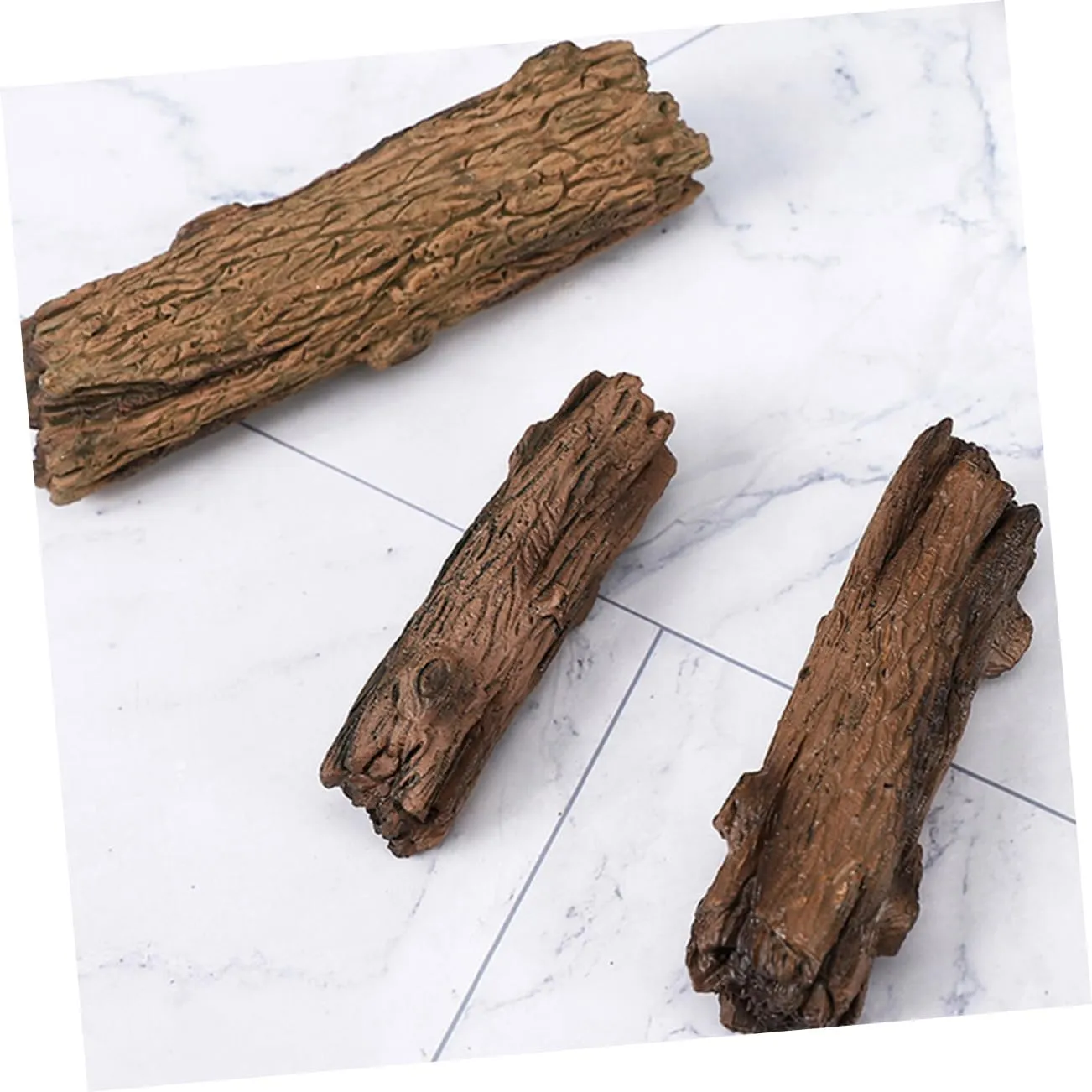 Mipcase 12pcs Miniature Tree Stump Statue Realistic Artificial Tree Bark Adornments for DIY Micro Landscapes Fairy Gardens and Dollhouse Decor Durable Non-Fading