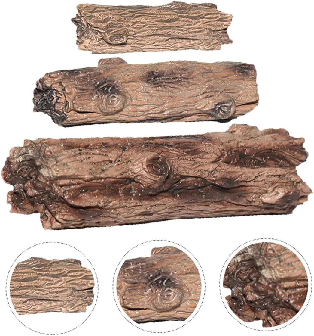 Mipcase 12pcs Miniature Tree Stump Statue Realistic Artificial Tree Bark Adornments for DIY Micro Landscapes Fairy Gardens and Dollhouse Decor Durable Non-Fading