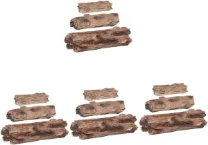 Mipcase 12pcs Miniature Tree Stump Statue Realistic Artificial Tree Bark Adornments for DIY Micro Landscapes Fairy Gardens and Dollhouse Decor Durable Non-Fading