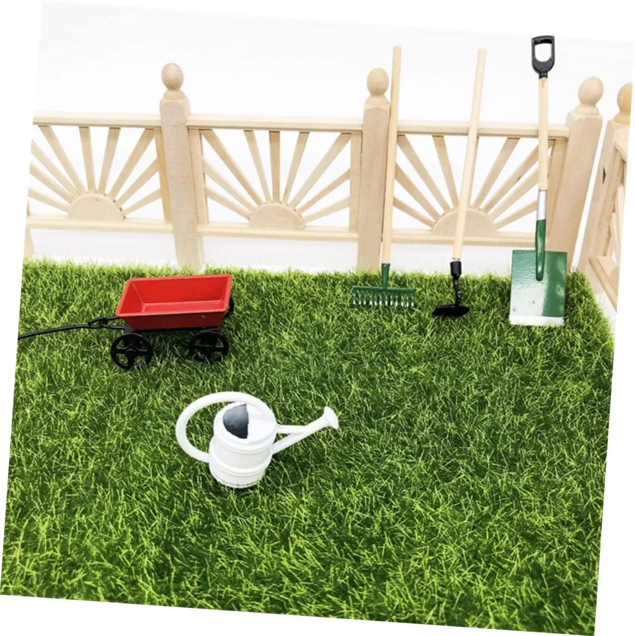 Mipcase 3 Sets Mini House Gardening Tool Micro Garden Decor for Dollhouse and Fairy Garden Scene Safe Material Enhances Imagination and Hands Skills