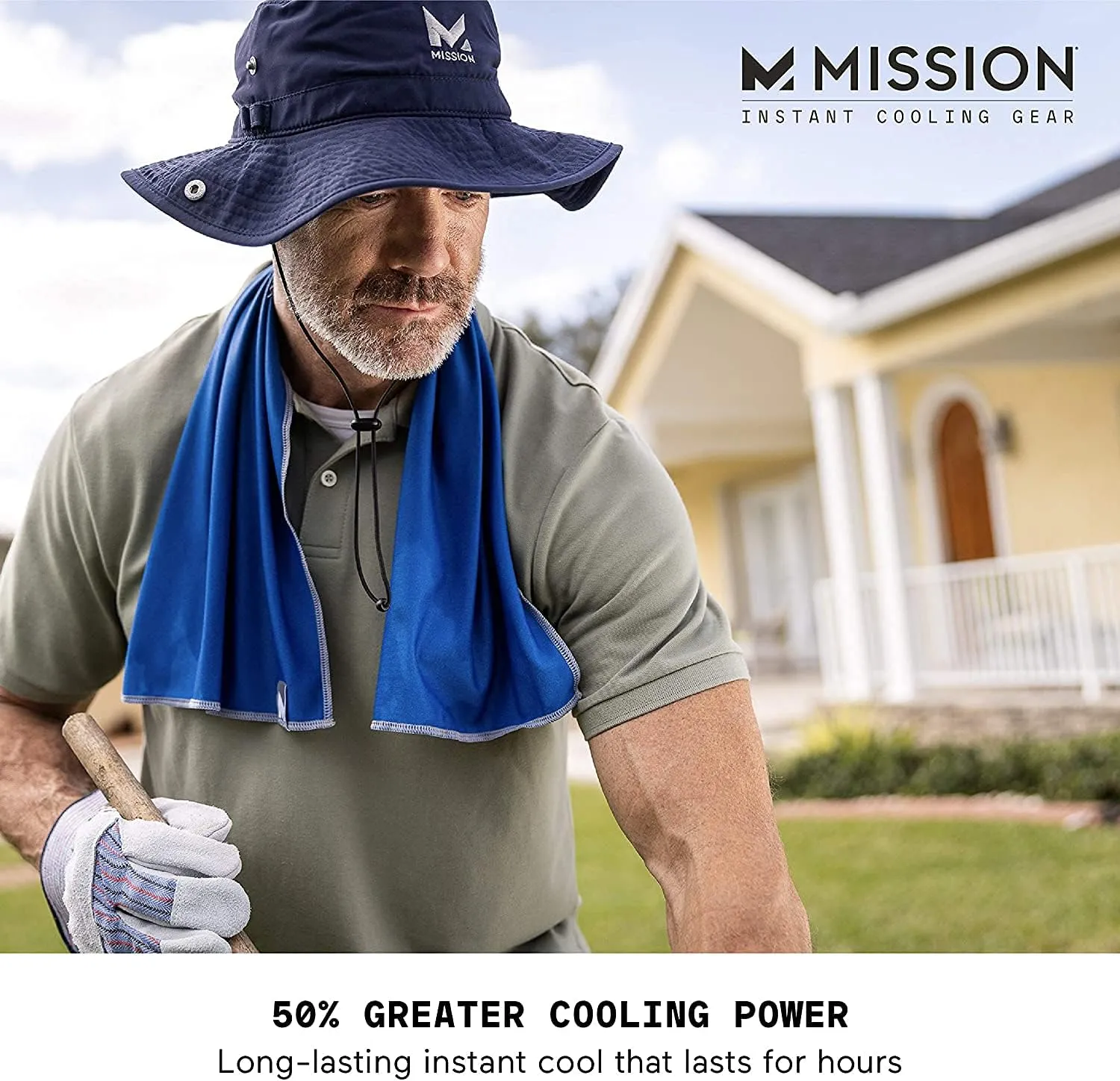MISSION Max Plus Cooling Towel- Soft, Durable Microfiber - Cools Up to 3 Hours - UPF 50 Sun Protection - Machine Washable