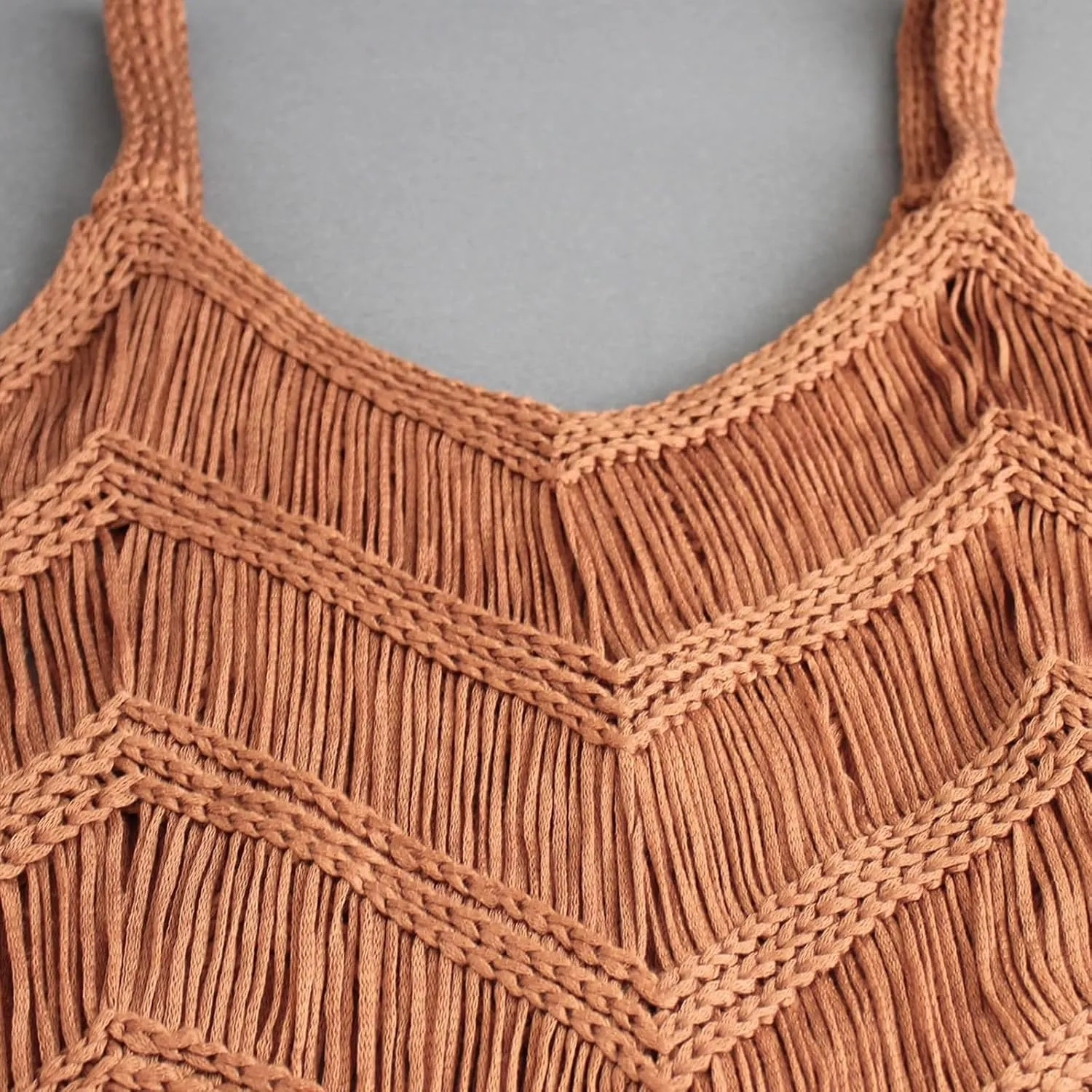 Miyaomn Women's V Neck Crop Tank Tops Sleeveless Western Cowgirl Vest Summer Fringe Tassel Hem Camis Country Concert Outfits
