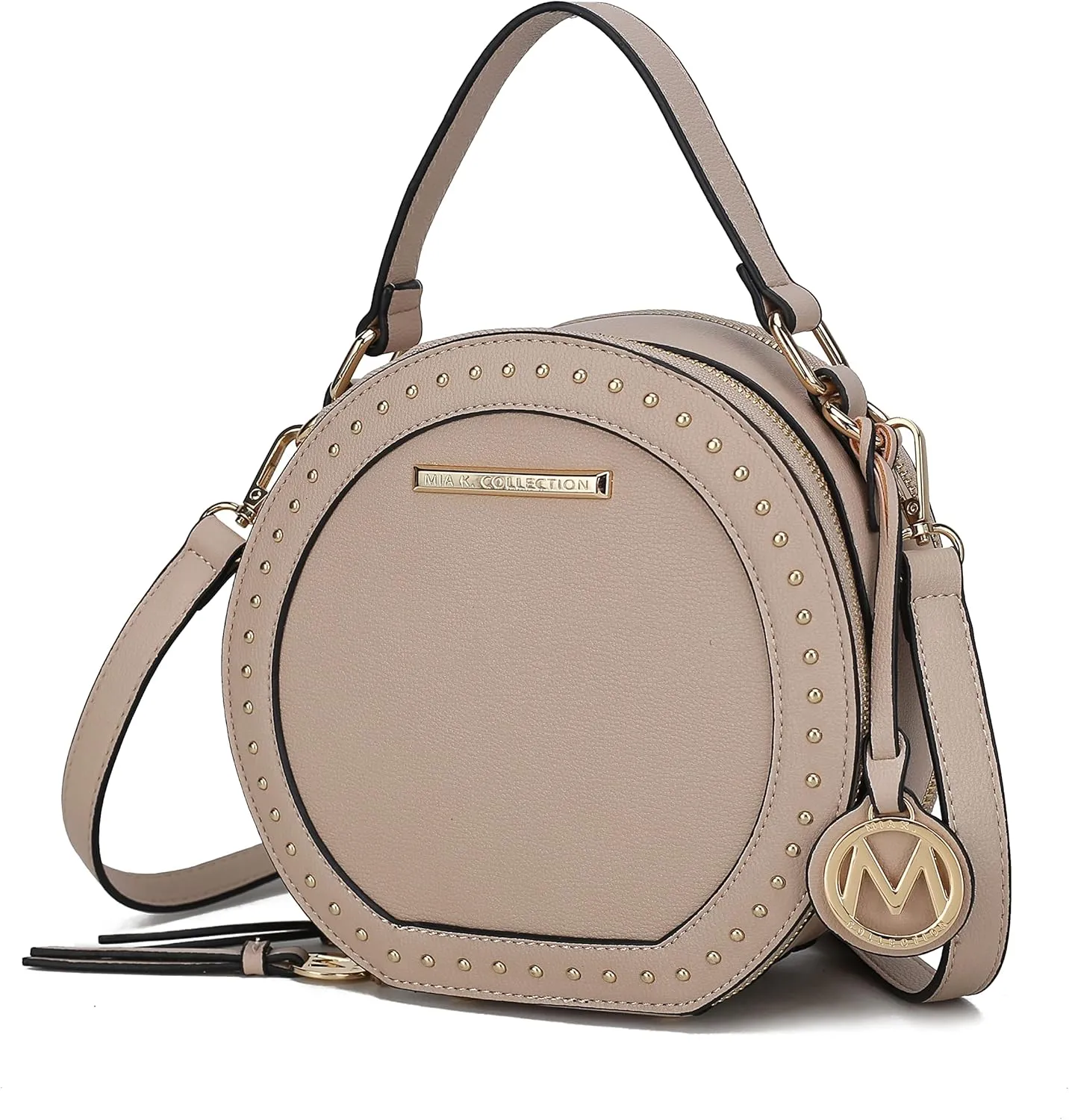 MKF Collection Round Bag for Women, Vegan Leather Circle Crossbody Bag Shoulder Purse by Mia K