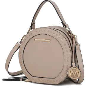MKF Collection Round Bag for Women, Vegan Leather Circle Crossbody Bag Shoulder Purse by Mia K