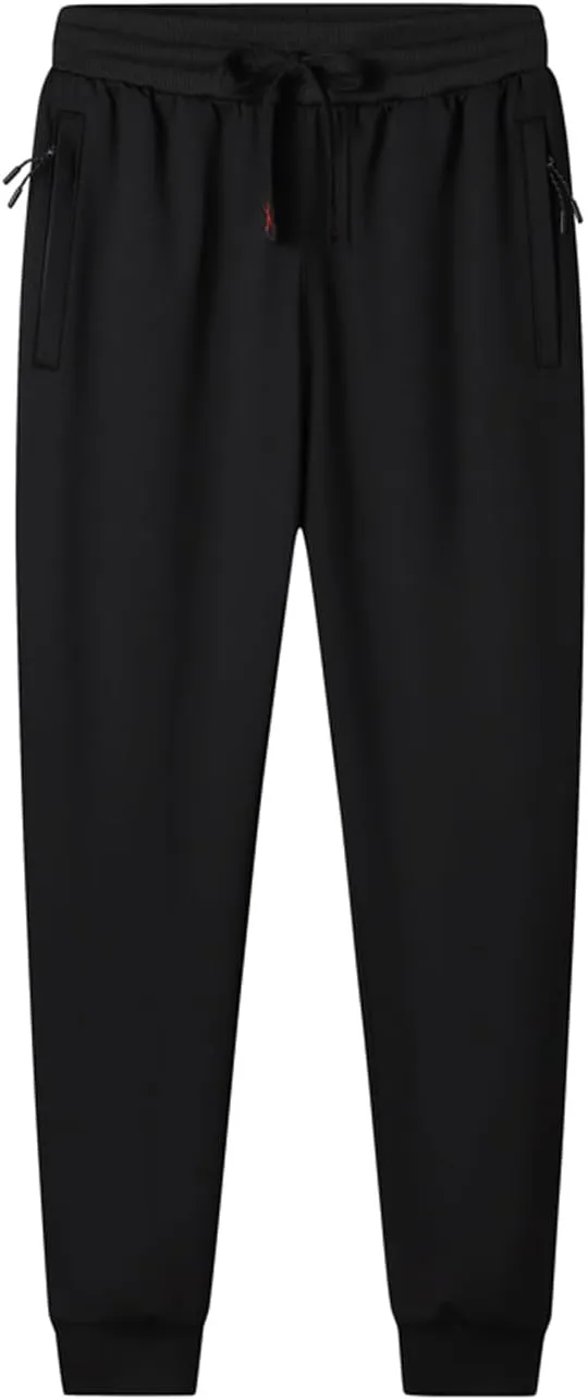 MOHEM Boys' Pull on Athletic Sweatpants Fleece Jogger Workout Pants with Zipper Pockets