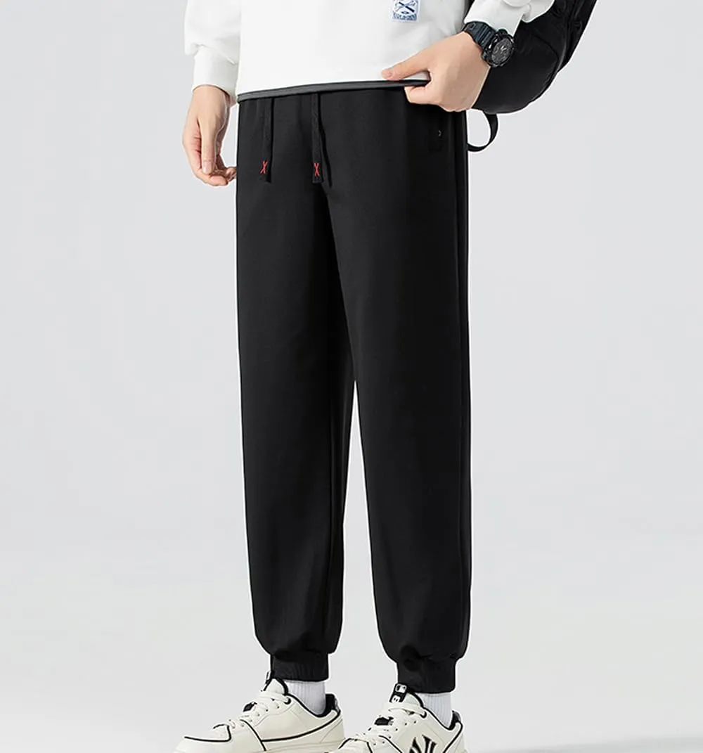 MOHEM Boys' Pull on Athletic Sweatpants Fleece Jogger Workout Pants with Zipper Pockets