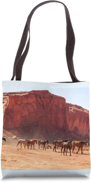 Monument Valley Wild Horses Arizona Navajo Tribal Park Tote Bag