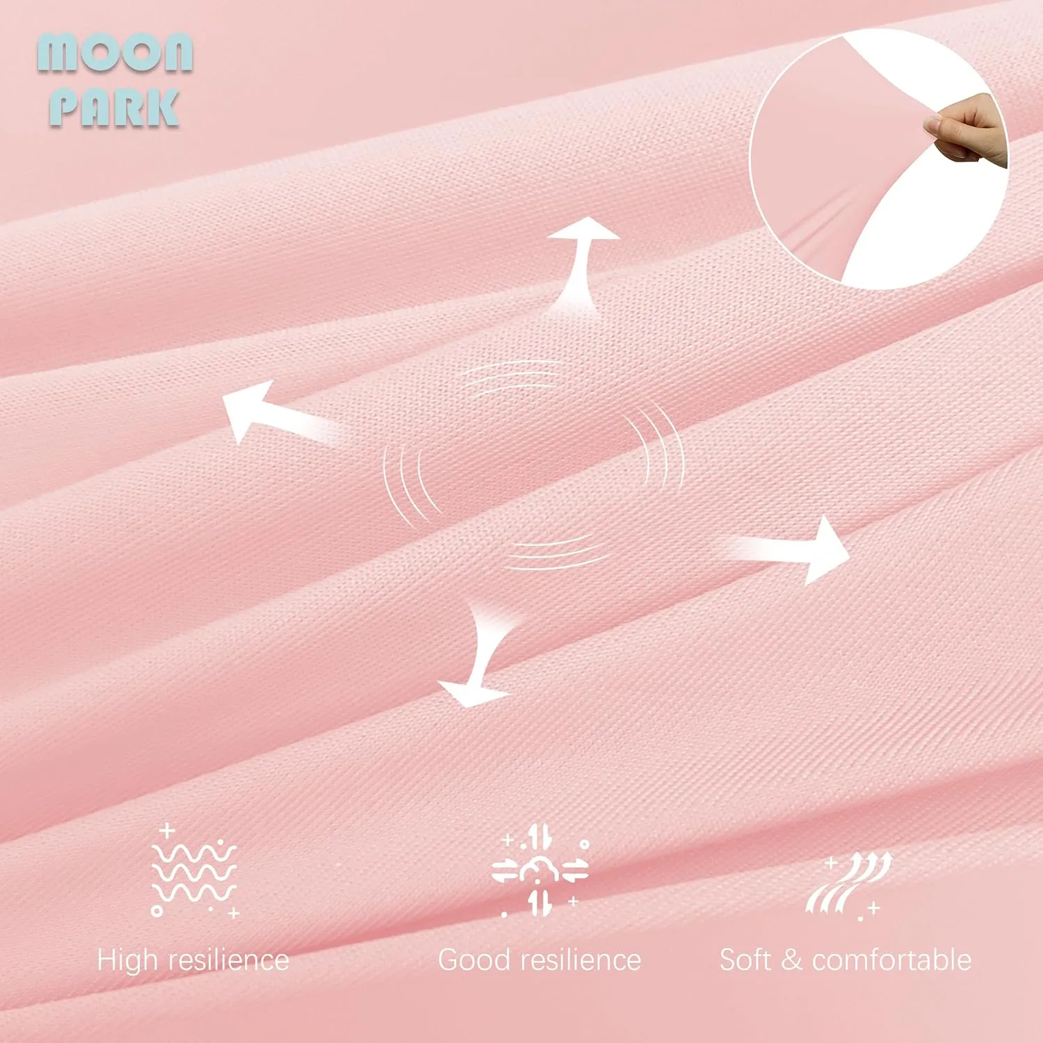 MOON PARK Pregnancy Pillows for Sleeping - U Shaped Full Body Maternity Pillow with Removable Cover - Support for Back, Legs, Belly, HIPS - 57 Inch - Pink - Cooling Cover