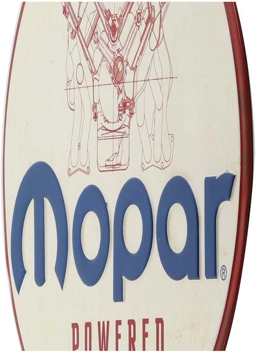 Mopar Powered Since 1937 Round Embossed Metal Sign - Vintage Mopar Sign for Garage or Man Cave