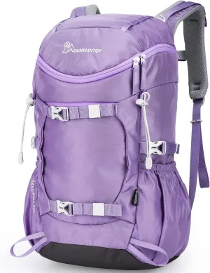 MOUNTAINTOP Small Hiking Backpack 28L Travel Daypack Lightweight for Women for Outdoor Camping, 20.5×12.2×6.3 IN，Purple