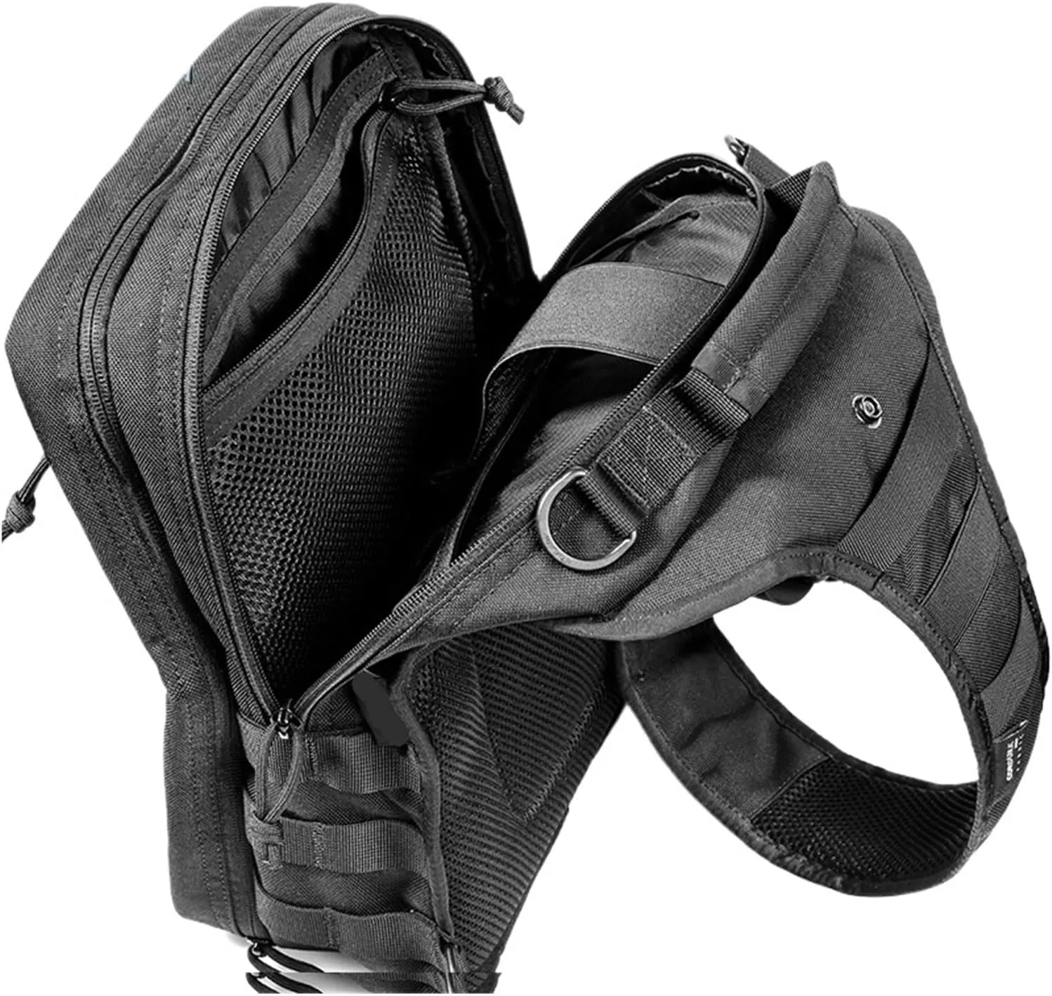 Multi-function Camous Bag Outdoor Hiking Travel Oblique Satchel Chest Bag 1000D Sports Shoulder Bag(Black)