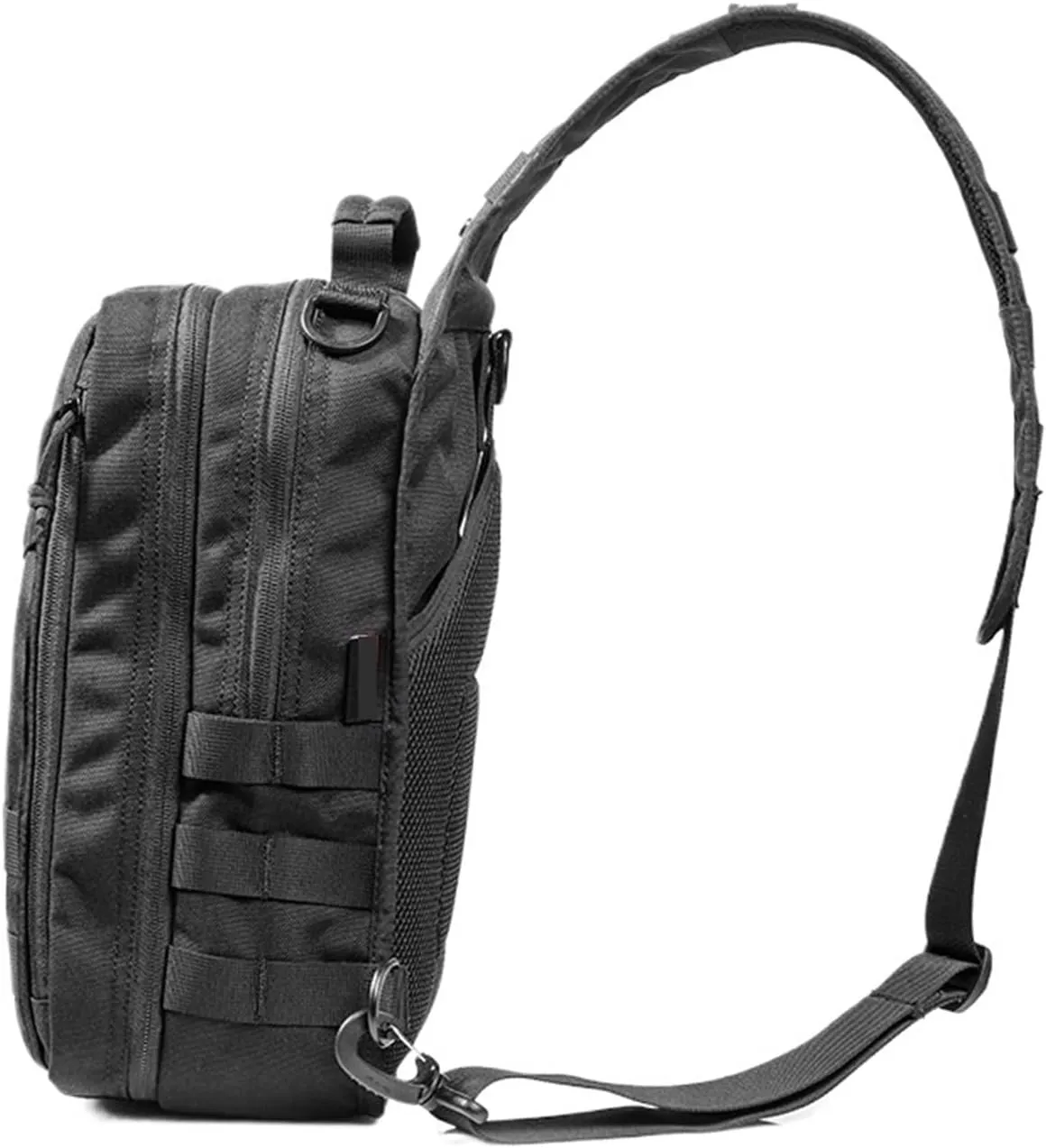 Multi-function Camous Bag Outdoor Hiking Travel Oblique Satchel Chest Bag 1000D Sports Shoulder Bag(Black)