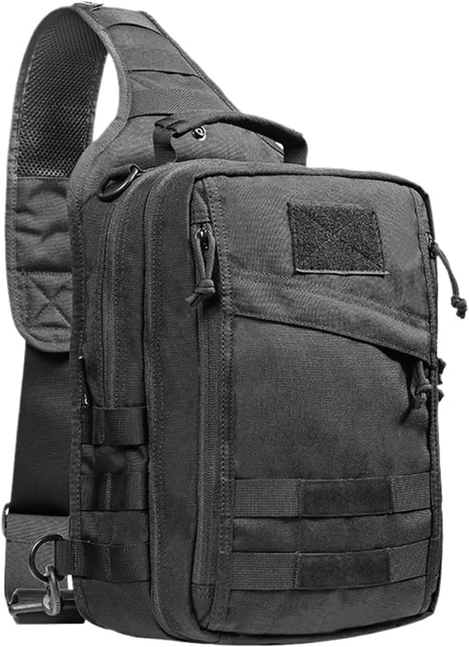 Multi-function Camous Bag Outdoor Hiking Travel Oblique Satchel Chest Bag 1000D Sports Shoulder Bag(Black)