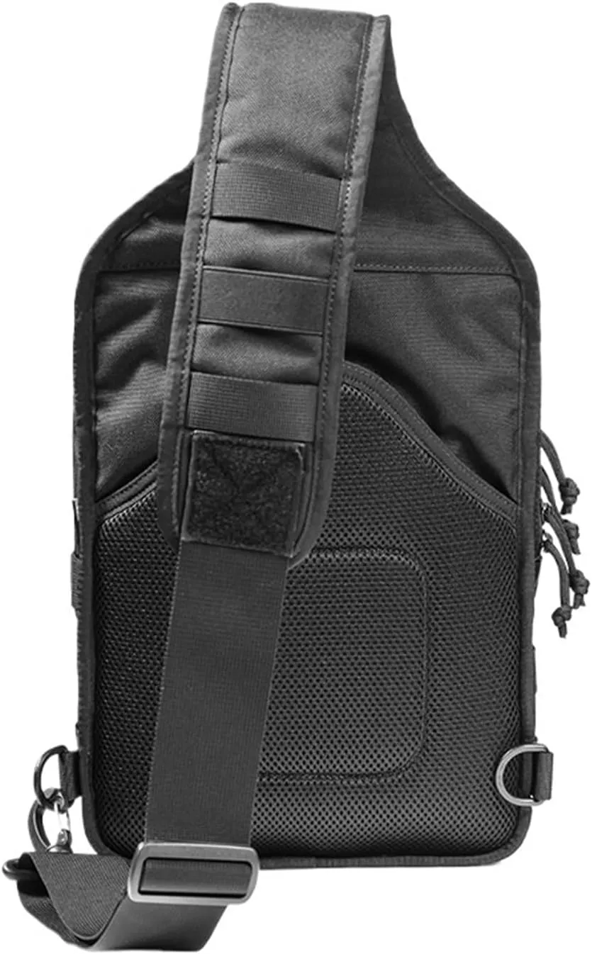 Multi-function Camous Bag Outdoor Hiking Travel Oblique Satchel Chest Bag 1000D Sports Shoulder Bag(Black)