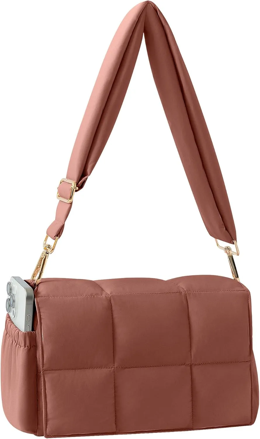 NAARIIAN Crossbody Bag for Women Quilted Puffer Purse Fashion Lightweight Travel Handbags Cute Small Shoulder Bag