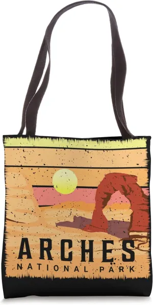 National Park Souvenir Retro Utah Moab Canyon Arches Hike Tote Bag