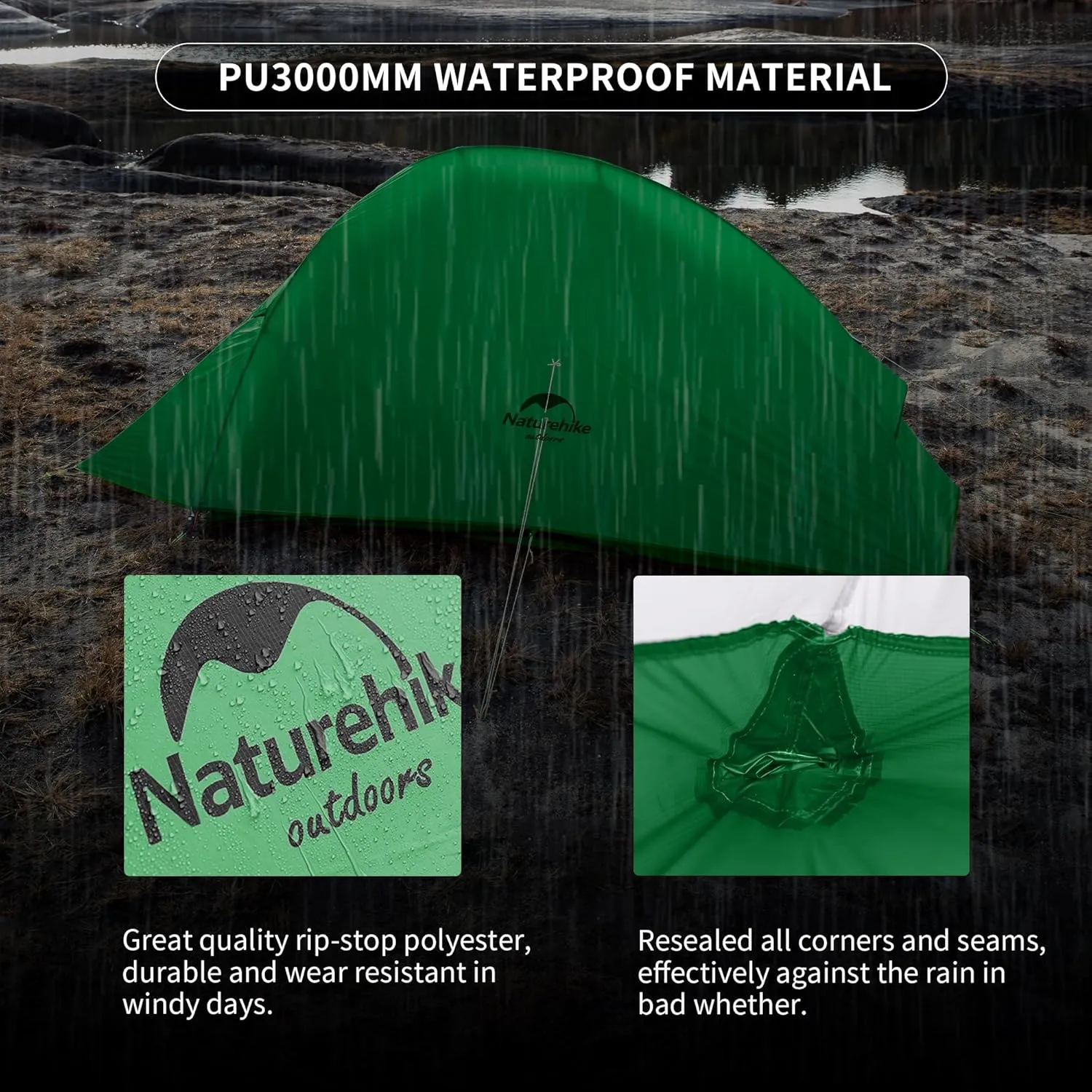 Naturehike Cloud-Up 1 Person Tent, Lightweight Backpacking Tents for One Man, Waterproof Ultralight One Person Tent for Camping Hiking Backpacking