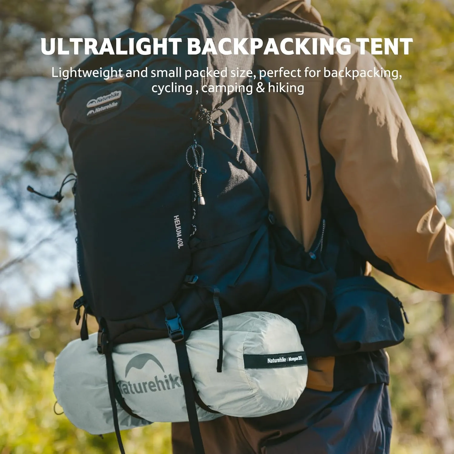 Naturehike Mongar UL 1/2Person Backpacking Tent,15D Nylon Waterproof Ultralight 1-2 Person Tent with Footprint
