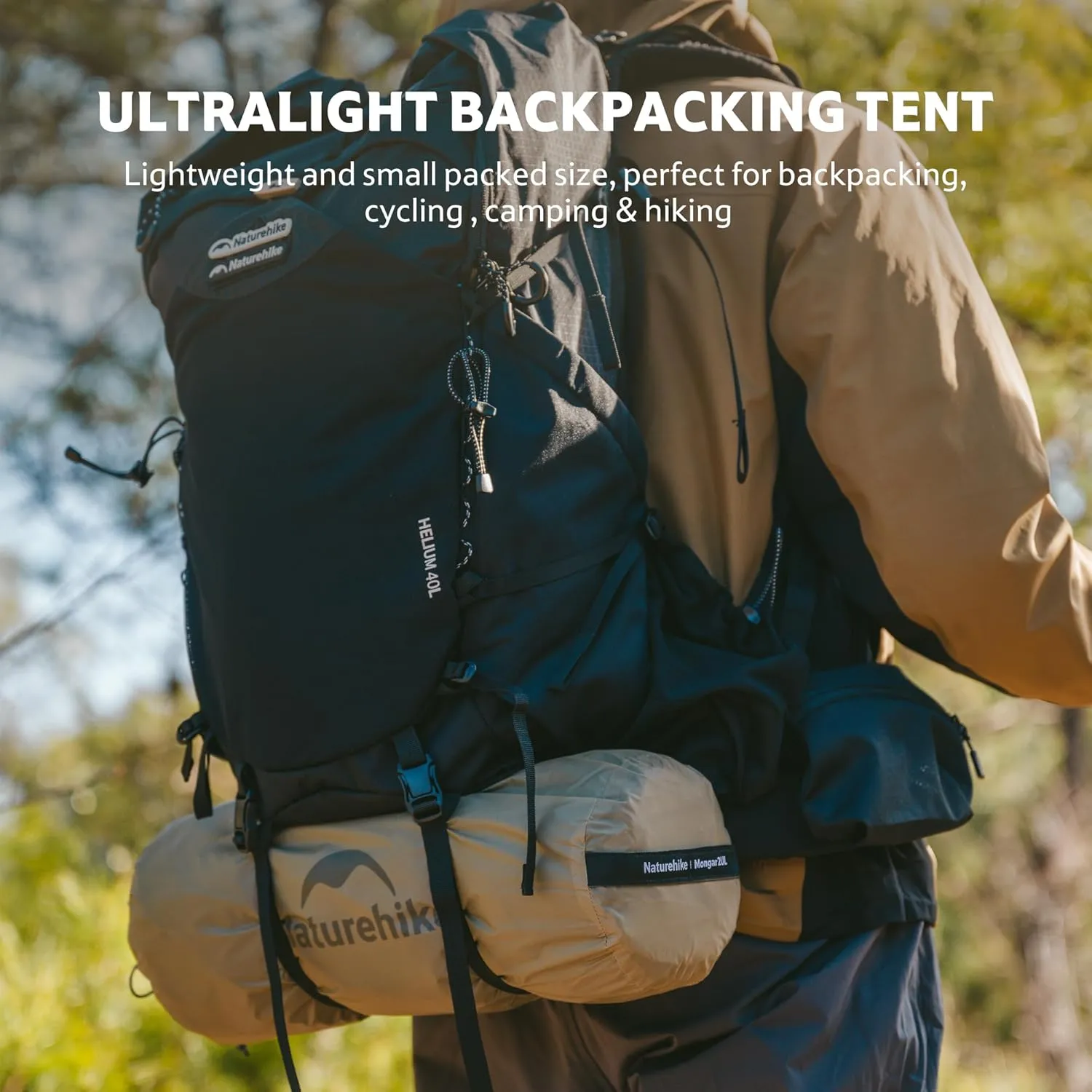Naturehike Mongar UL 1/2Person Backpacking Tent,15D Nylon Waterproof Ultralight 1-2 Person Tent with Footprint