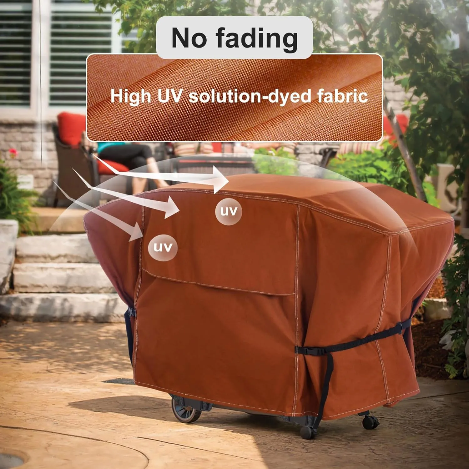 NettyPro Griddle Cover for Blackstone 28 inch Griddle Waterproof Heavy Duty 2 Burner Flat Top Gas Grill Cover for Blackstone 28" Griddle Cooking Station Camping, Brown