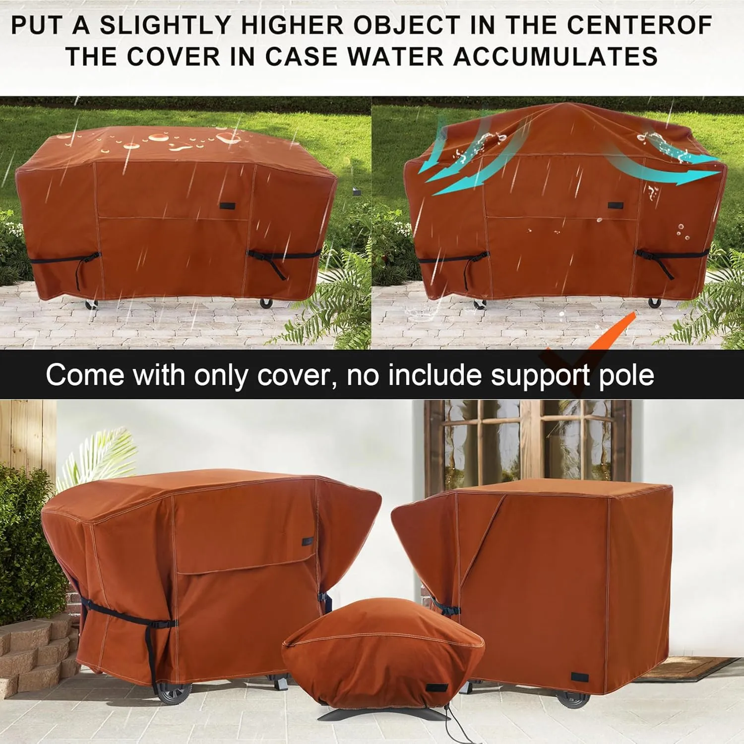 NettyPro Griddle Cover for Blackstone 28 inch Griddle Waterproof Heavy Duty 2 Burner Flat Top Gas Grill Cover for Blackstone 28" Griddle Cooking Station Camping, Brown